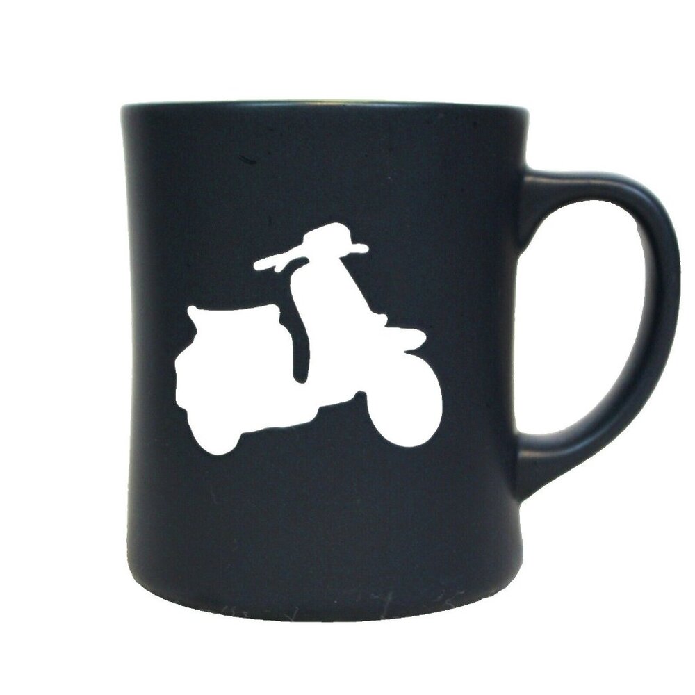 Starbucks Italian Roast Vespa Scooter Coffee Mug Cup Dark Blue Classic Matte